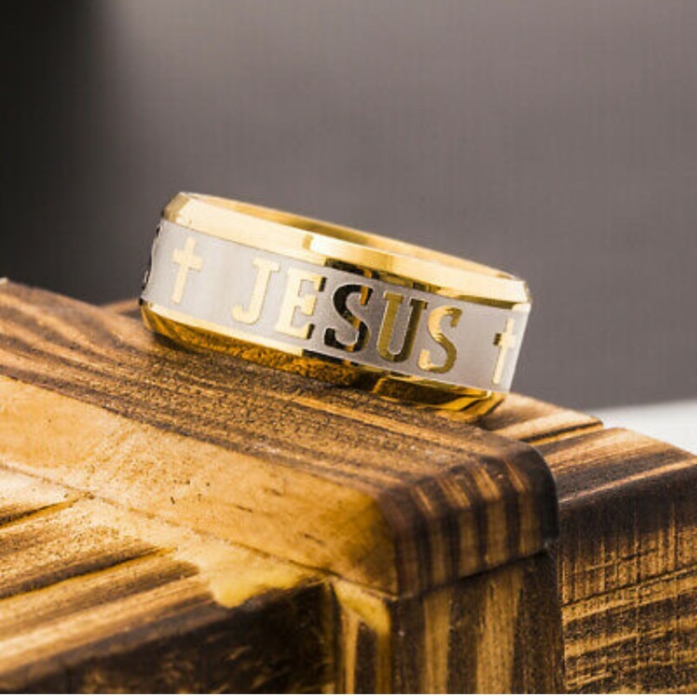 Gold Jesus Ring - Picture 5 of 8
